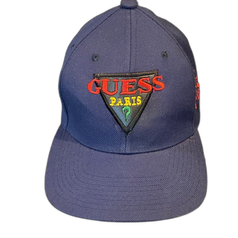Guess Paris Vintage Baseball Cap Adjustable Velcro Strap Streetwear Unisex